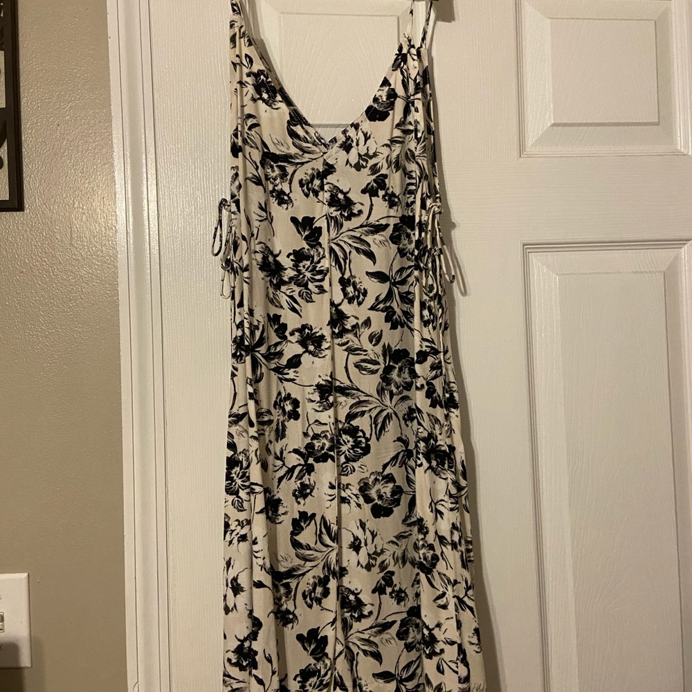 Black and white mid dress